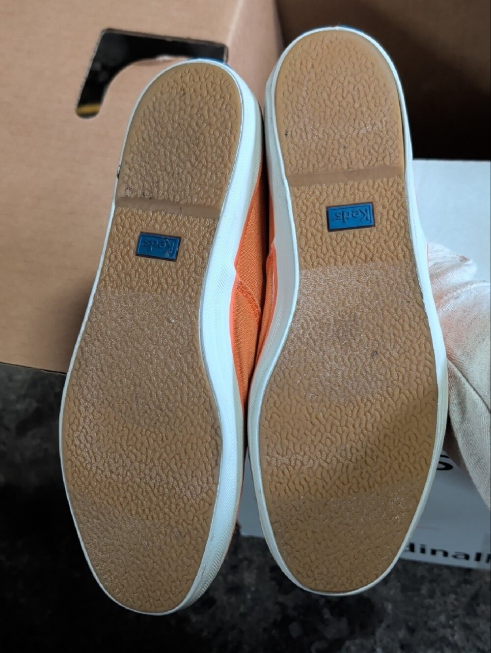 Keds Champion Orange Seasonal Canvas Gingham Lace Sneakers - Picture 5 of 7